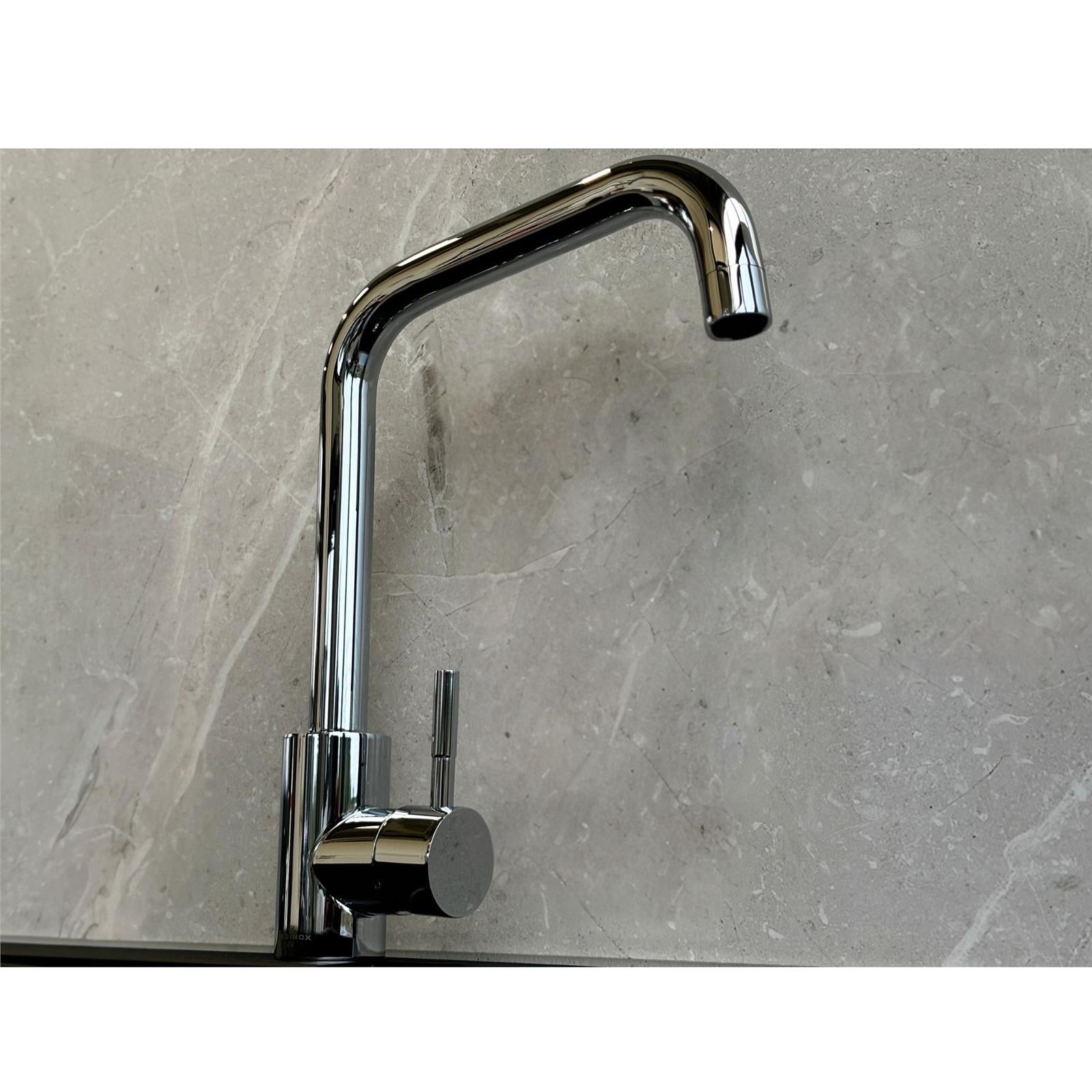 Reginox Salina CH Single Lever Square Neck Chrome Kitchen Mixer Tap